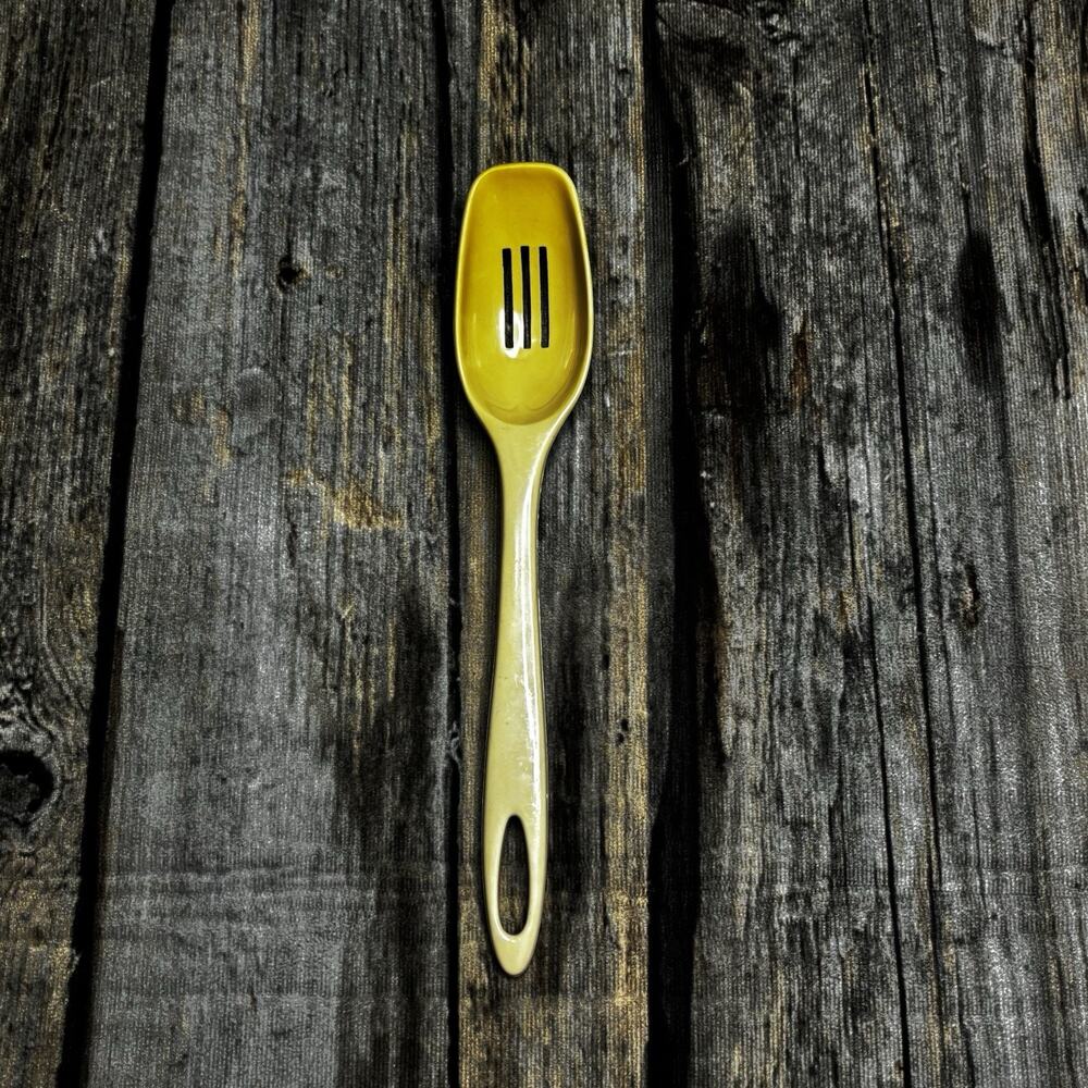 Vintage Ensar Corp Nylon Plastic Slotted Spoon Made USA Tan